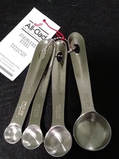 All-Clad Stainless Steel 4 Piece Measuring Spoon Set Stainless Steel New