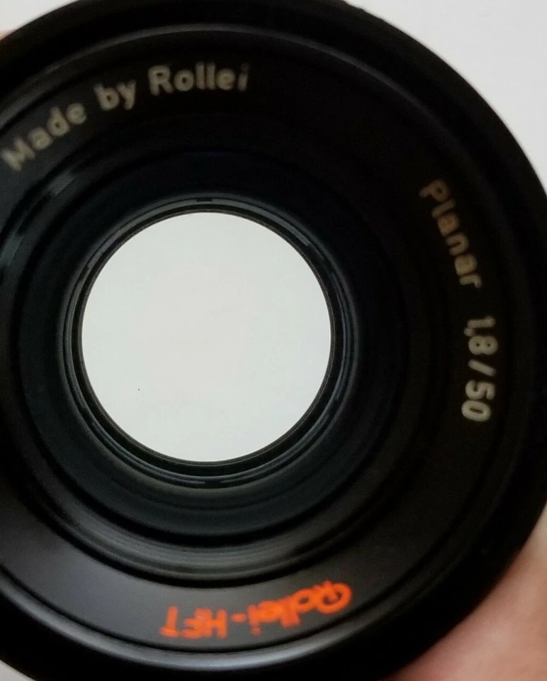 Lente Rollei HFT Zeiss Planar 50 mm f/1,8 con tapa frontal montaje QBM, como nueva Foto 4 de 4