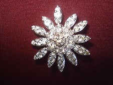 STERLING CLEAR CRYSTAL RHINESTONE CHRISTMAS SNOWFLAKE PENDANT/18" NECKLACE