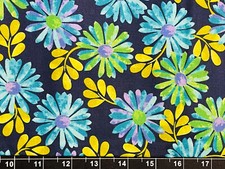 Tina Scrap 9"x21" Daisy Flowers Packed Garden Bouquet Floral FABRIC COTTON