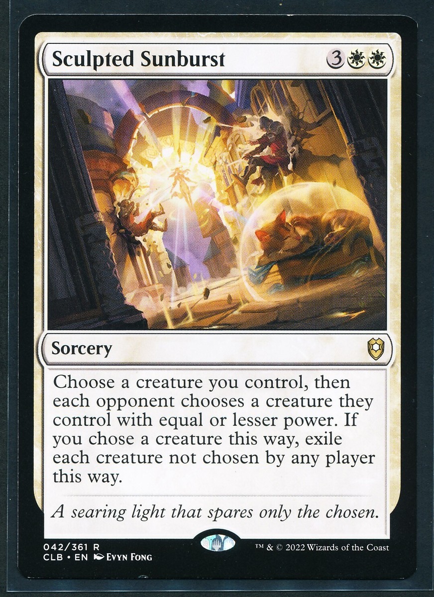 sunburst mtg cards Sculpted [Commander Legends: Battle for Baldur's Gate Prerele sealed product Out of print Very hard to find All 17 Sunburst Cards in