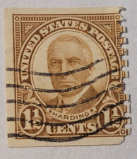 U.S. Postage ~ Warren Harding ~ 1½¢ Brown Stamp ~ Cancelled ~ c.1930 ~ N37