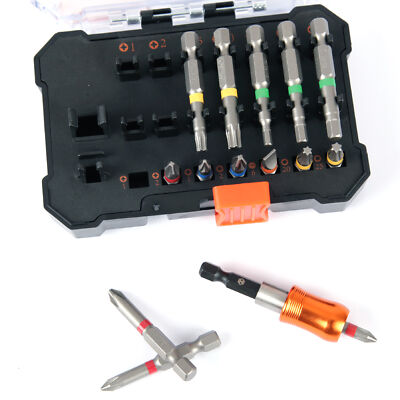 Schraubendreher Bit Set 15-teilig lang Box Bitset Bitbox Schnellwechsel Halter