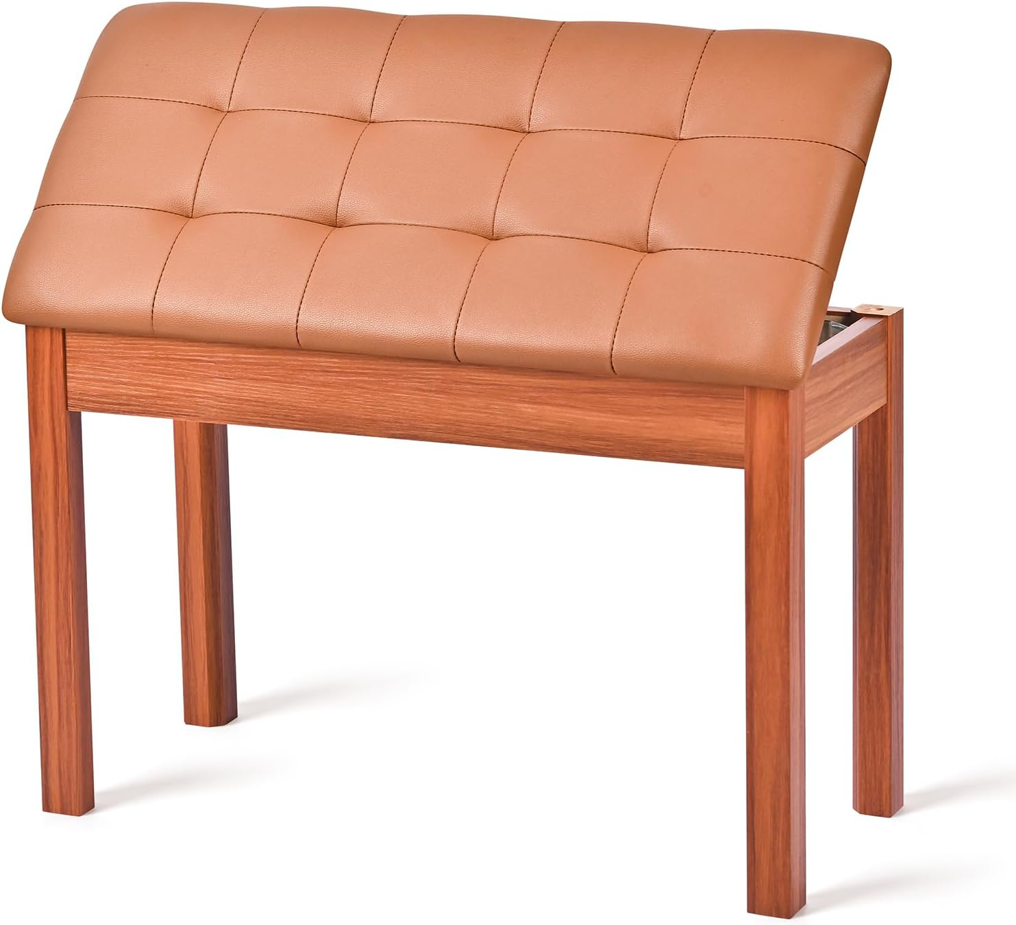 ZHRUNS Duet Piano Bench Wooden Keyboard Bench with Storage Compartment, Chair