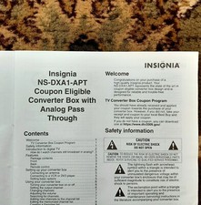 User Manual Insignia Converter Box With Analog Pass-Through NS-DDXA1-APT
