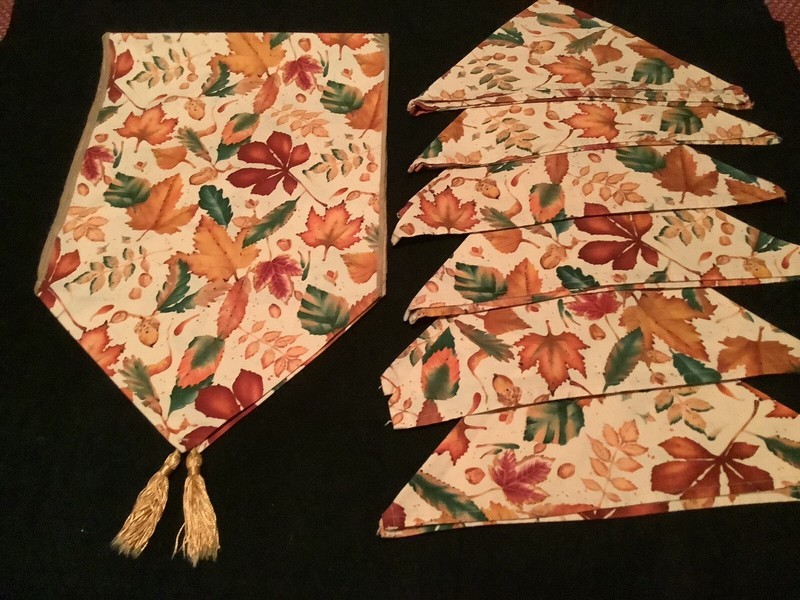 Fall Fabric Table Runner + 6 Fall Leaf Fabric Napkins