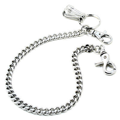 DK Basic Strong Leash Biker Trucker Key Jean Wallet Chain (16'') Silver CS154