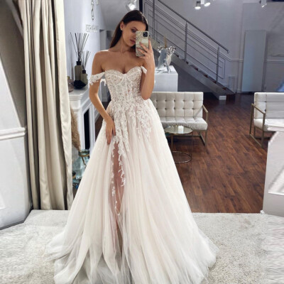 Lehenga Grey Wedding Dress Meaning Sexy Boho Wedding Dresses Side Slit Lace Appliques Sweetheart A-Line Bridal Gown Lehenga Grey Wedding Dress Meaning Sexy Boho Wedding Dresses Side Slit Lace Appliques Sweetheart A-Line Bridal Gown