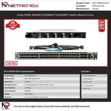 Arista DCS-7050TX-64-R 48xRJ45 (1/10GBASE-T) & 4xQSFP+ Switch "Back to Front"