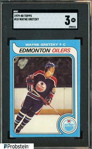 1979-80 Topps Hockey #18 Wayne Gretzky Oilers RC Rookie HOF SGC 3 VG