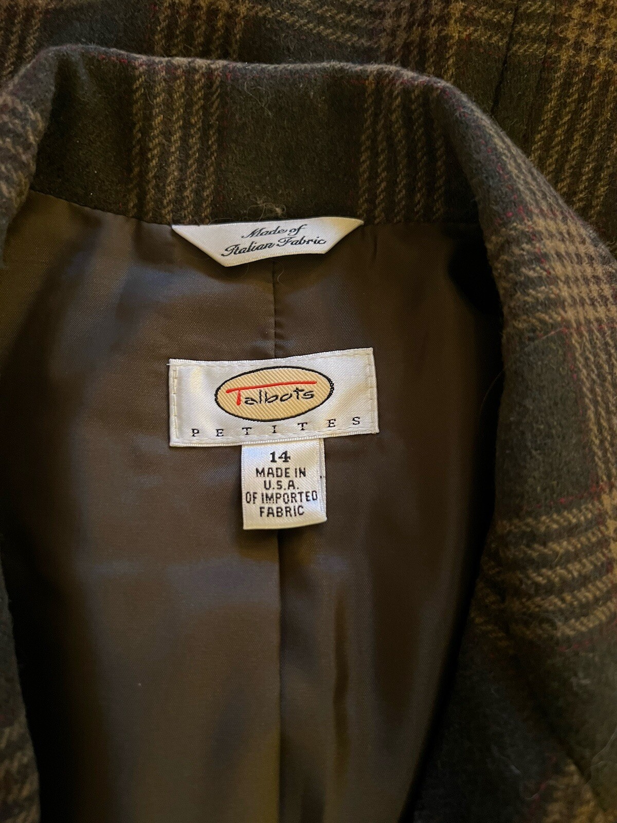 Talbots 2  Button Wool Blend Blazer Jacket Plaid … - image 13