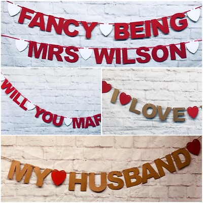 Personalised proposal wedding Engagement Banner Decs bunting Leap Year LGBT