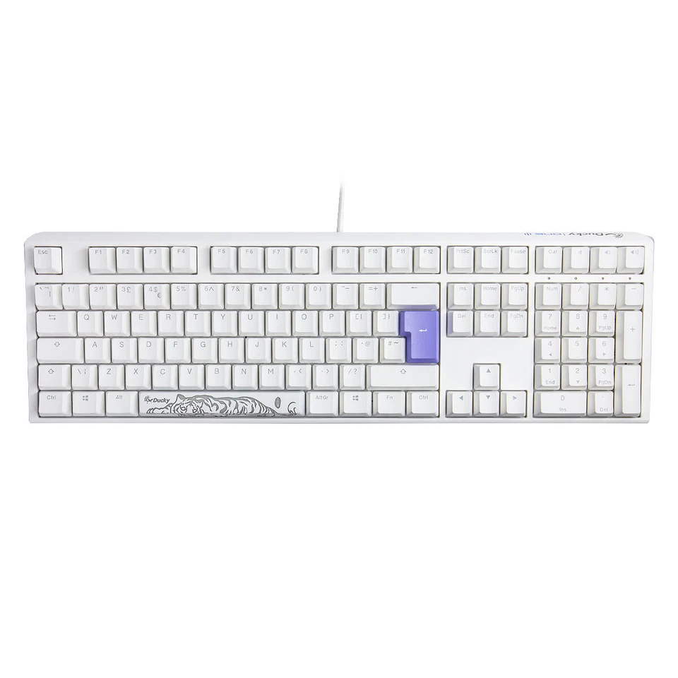 Ducky One 3 Classic Fullsize USB RGB Gaming Keyboard Cherry Silver - Pure White - Image 2 of 4