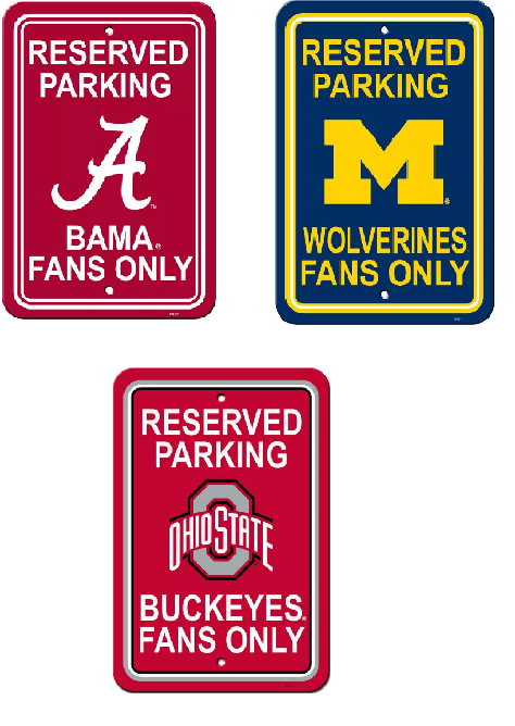NCAA FAN ZONE Parking Sign 12x18 Inches for Home Office Bar Decor Made in USA  