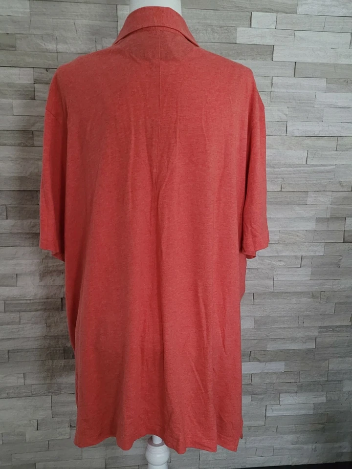 Camisa Polo Ashworth Para Hombre Talla 2XL Algodón Mezcla Lino Coral Foto 4 de 4