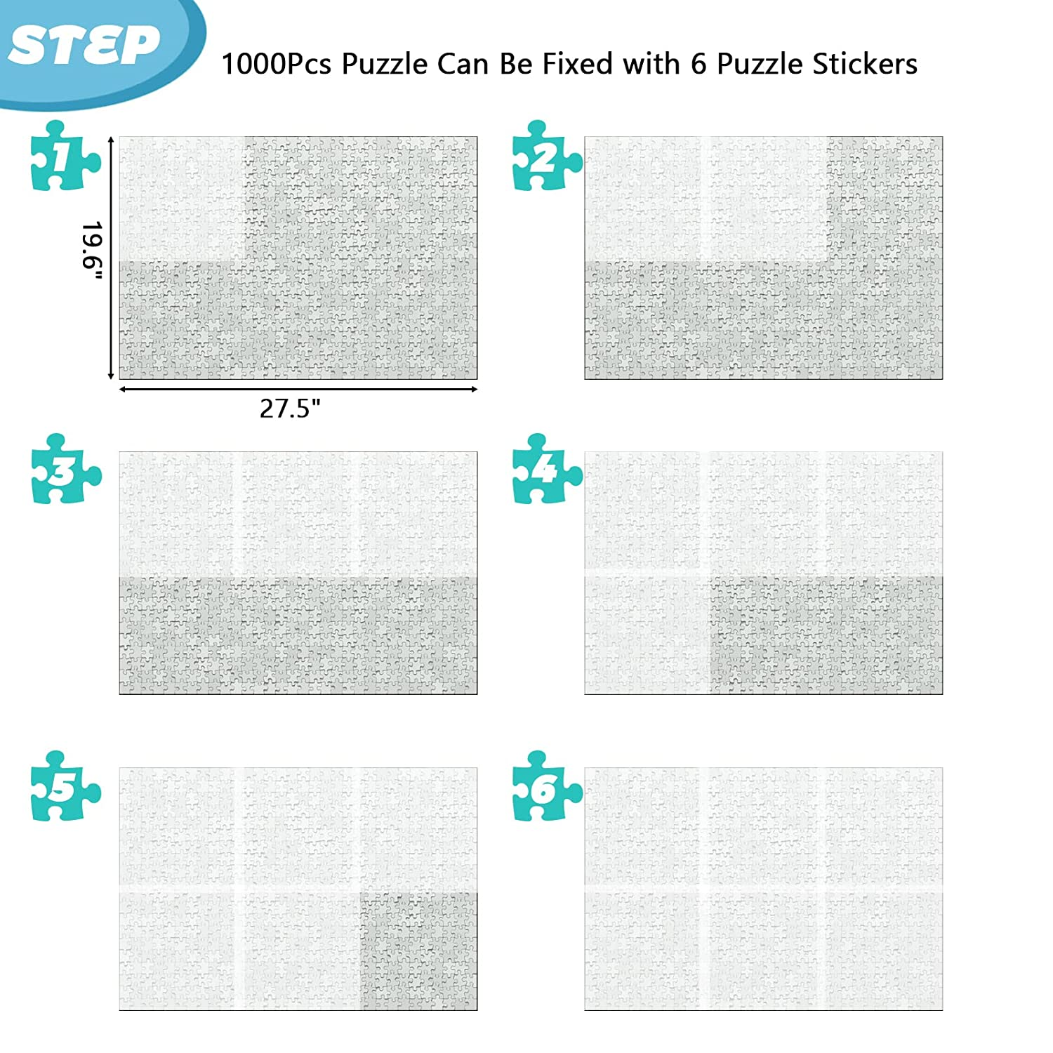 Save My Puzzle! Fogli Adesivi Per Preservare Puzzle: 6 Pezzi + Attacchi Da Muro