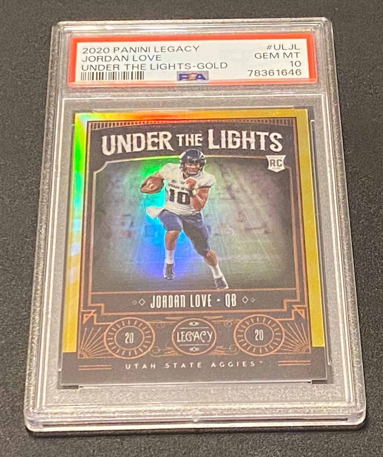 Jordan Love Panini Legacy Under the Lights #ULJL Gold