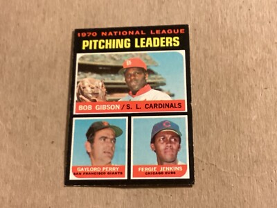 1971 Topps Card #70 Pitching Leaders, Bob Gibson Gaylord Perry Fergie Jenkins -