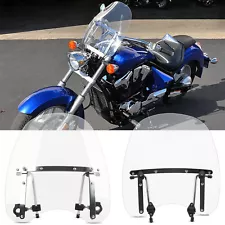 For Honda Stateline 1300 VT1300CR 18"x16" Motorcycle Windshield 7/8 1" Handlebar