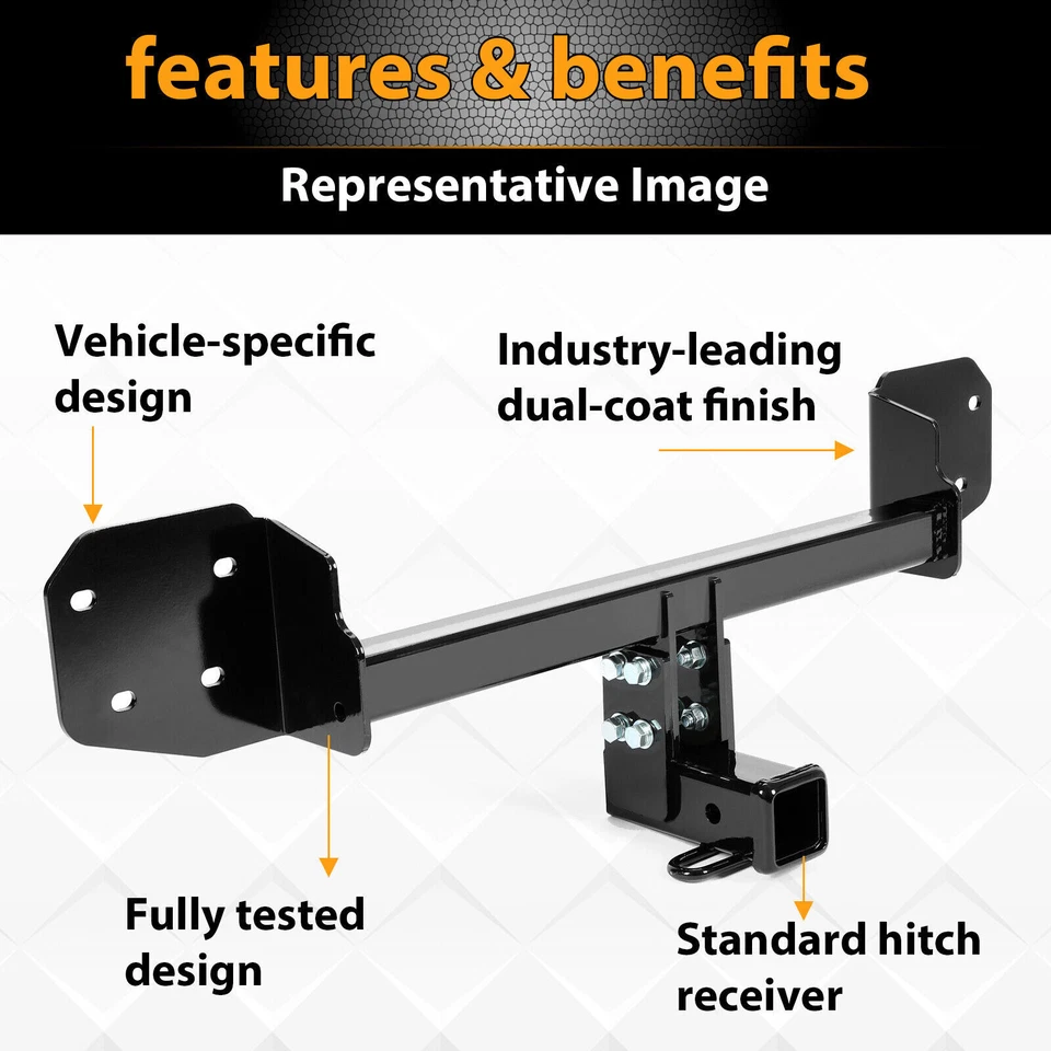 Class 3 Black Trailer Tow Hitch 2" Receiver For Subaru Outback Wagon 2010-2019 - Image 3 of 4