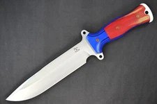 Busse Custom Team Gemini .26" Satin INFI Blade, G10 G-rexed Red Spalted Maple