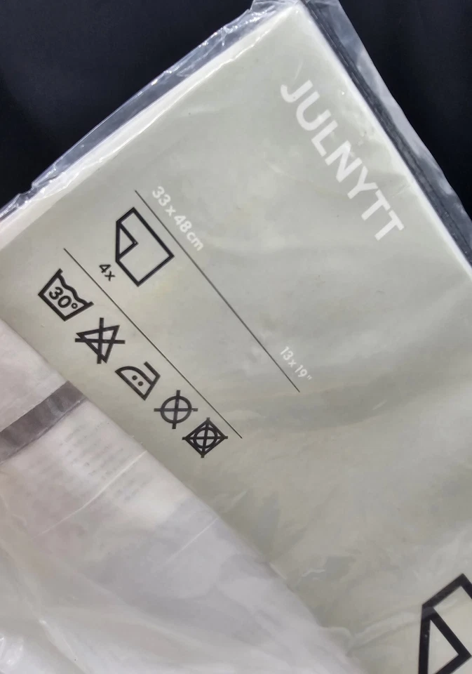 2 PACKS IKEA JULNYTT WHITE ORGANZA SILVER TRIM PLACEMATS SET OF 4 NEW IN PACKAGE - Image 3 of 4