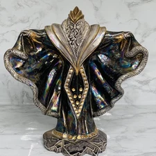 ENCHANTICA Winter WIZARD Iridescent FANTASY Vtg 10" Ceramic Decor