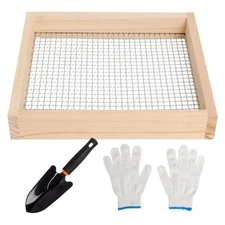 Soil Sifter for Gardening Light Wood Garden Sifter for Rocks Multi-Purpose Wood