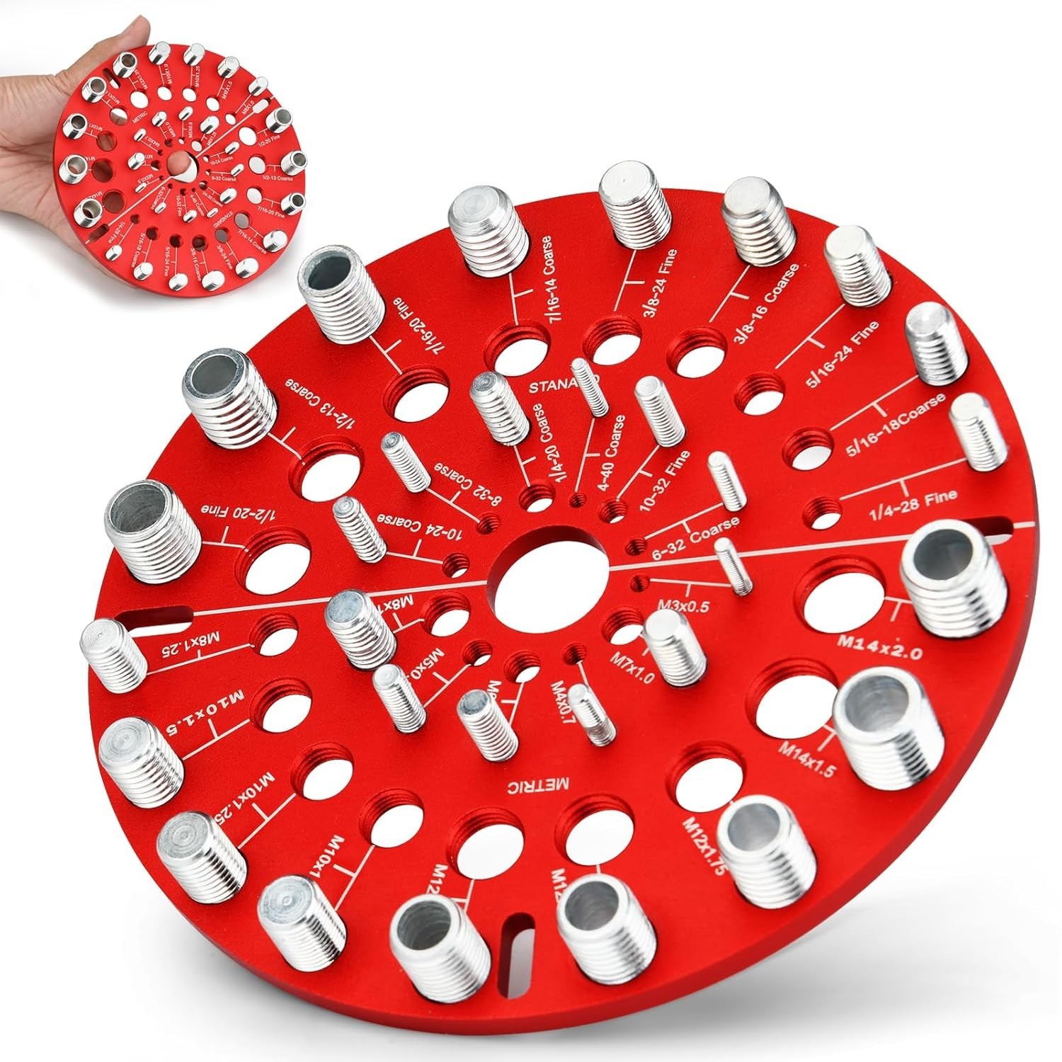 Nut and Bolt Thread Checker - 30 Standard and Metric Bolt Size Finder Bolt an...