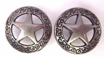 Cowboy / Occidental Concho Stars ancien argent 1-1/2 neuf (E