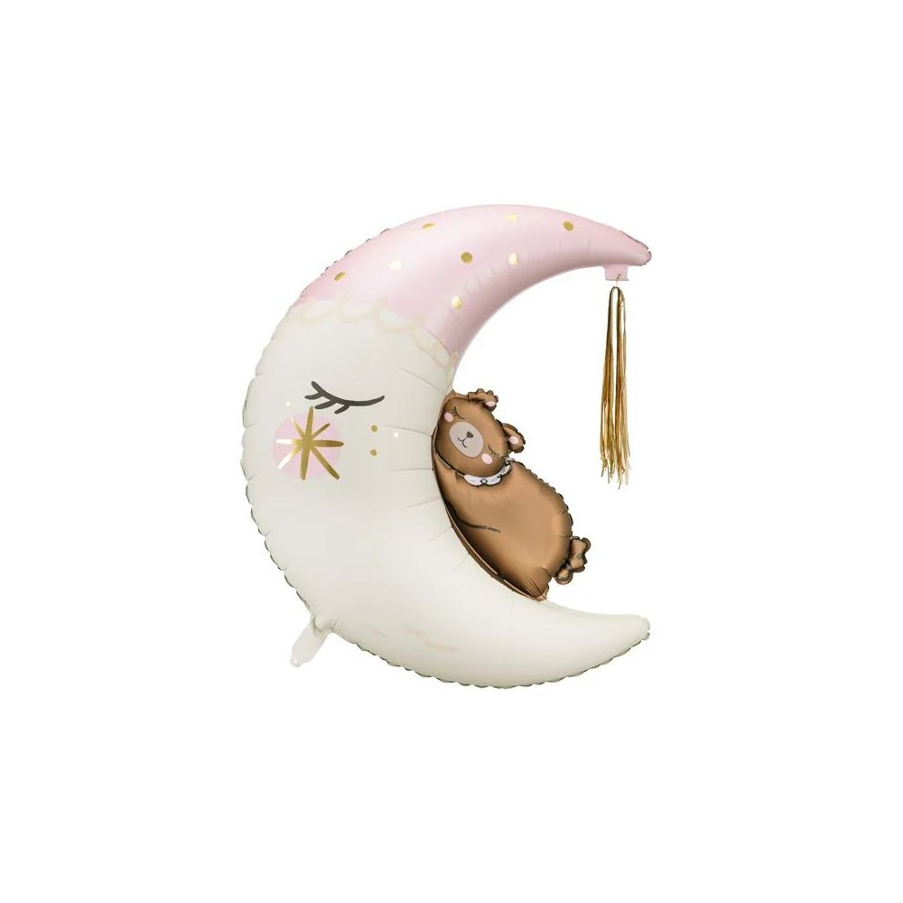 Palloncino Foil Nascita Bimba luna con orsetto Misura 71 x 86 cm