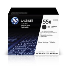HP 55X Black High-Yield Toner Cartridges Printers 2-Pack  Works with Printer