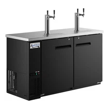 (2) Double Tap Kegerator Beer Dispenser - Black, (2) 1/2 Keg Capacity