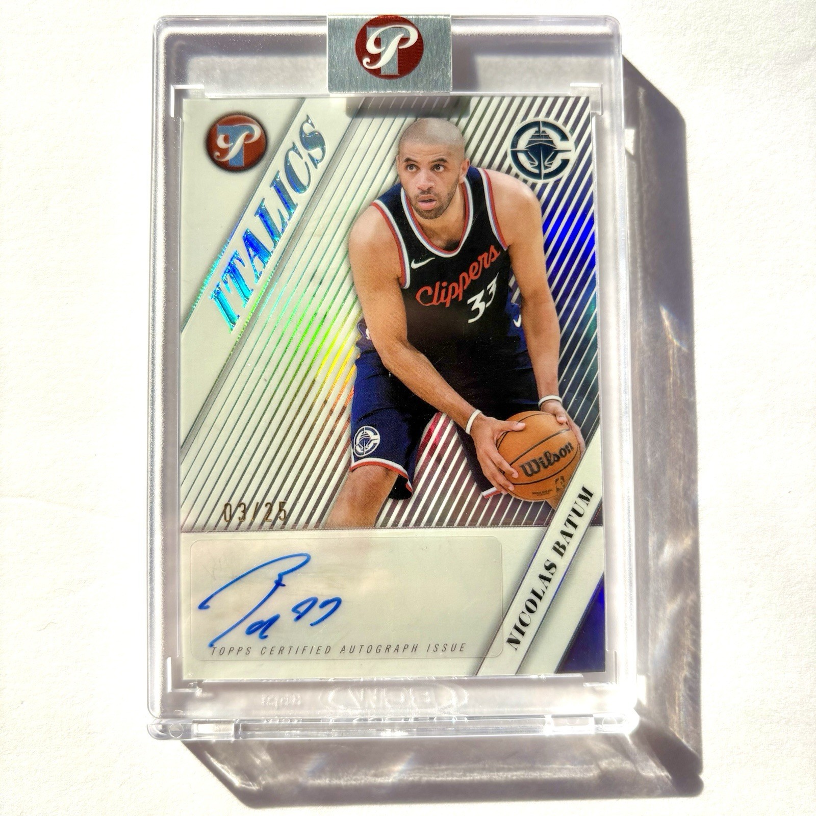 NICOLAS BATUM 2026 Topps Pristine Italics Autographs Auto /25 SP