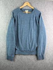 LL Bean Blue 100 Organic Cotton Pullover Sweater Knit Mens Size Large 510586