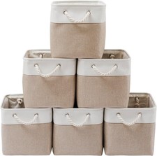 13 x 13 Inch Cube Storage Bins 6 Pack Extra Large Collapsible Fabric Storage Bin