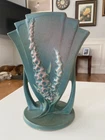 Roseville USA Green Foxglove 2 Handled Fan Vase #47-8