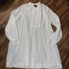 Urban Outfitters Women’s white Cotton Long Sleeve Short Dress Size L