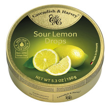 Sour Lemon Hard Candy Drops 5.3 Ounce Tin