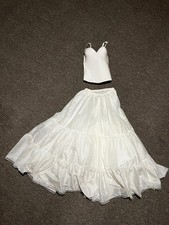 Vintage White Bridal Petticoat Slip Bustier Corset Bra Set 36B Medium Cosplay
