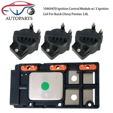 10469470 Ignition Control Module w/3 Ignition Coil For Chevy Buick Pontiac 3.8L