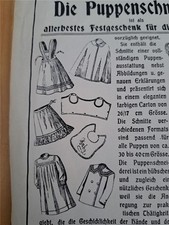 GERMAN SEWING PATTERN DIE PUPPESCHNEIDEREI DOLL CLOTHES 12" TO 16"