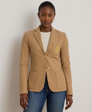Lauren Ralph Lauren Bullion Jacquard Blazer Classic Camel Size:M NWT