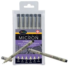 SAKURA Fineliner PIGMA MICRON 6er Etui schwar...