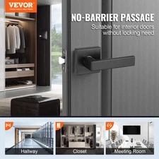 New Passage Door Handle, 6 Pack Matte Black Door Lever, Left or Right Handing R