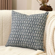 Floral Pillow Covers 20x20 Farmhouse Neutral 20" x 20" Pack of 1 Dusty Blue