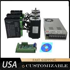 3-Axis NEMA 23 57-Step Motor 428.57 oz.in Driver Power Supply MACH3 Kit DC 1.8°