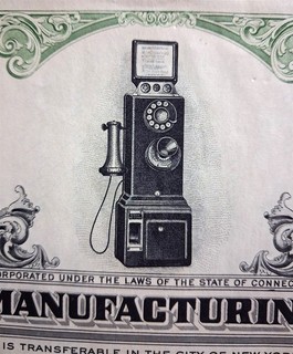 1958 Gray Manufacturing Stock Certificate 100 Shares Pay Telephone Vignette