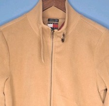 Tommy Hilfiger Youth XL Vintage Tan Full Zipper Jacket Coat Strap Buckle