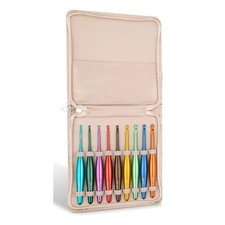 Crochet Hooks Ergonomic, 9Pcs Hand-Polished Aluminum Crochet Needles 37317